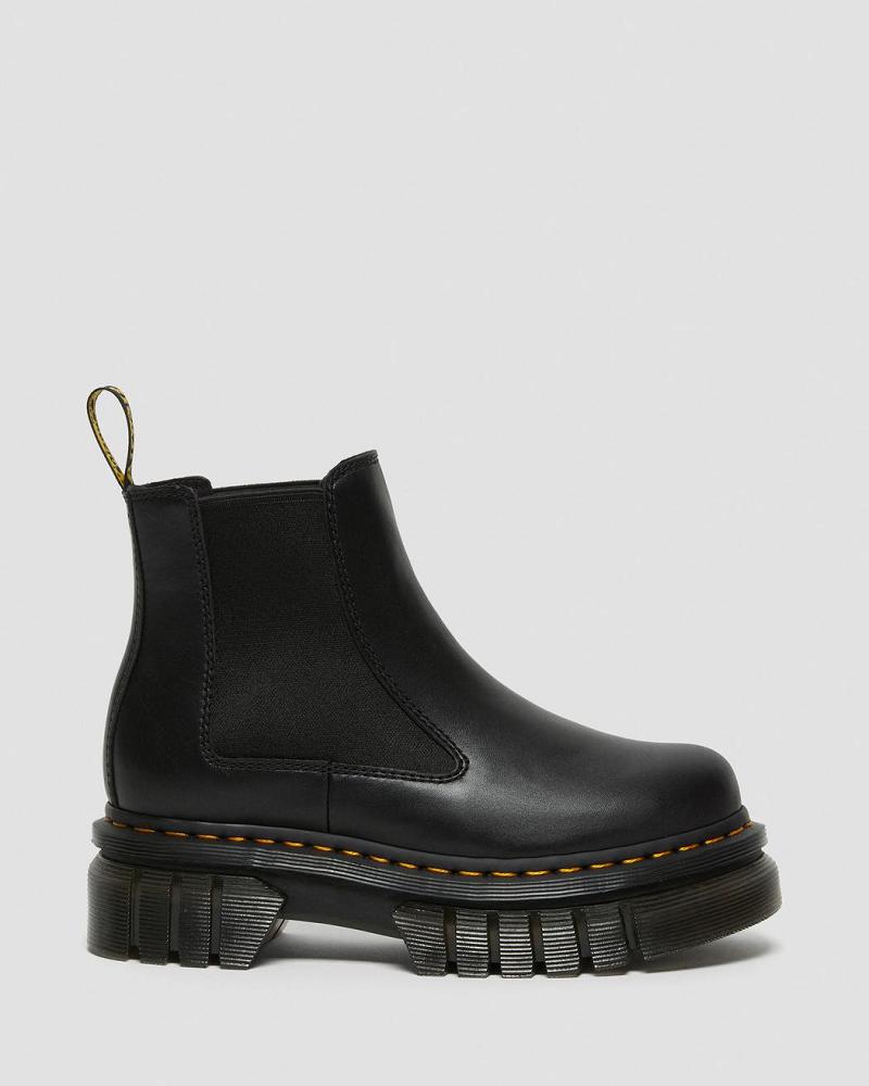 Black Women's Dr Martens Audrick Nappa Leather Platform Ankle Boots | CA 40NWY